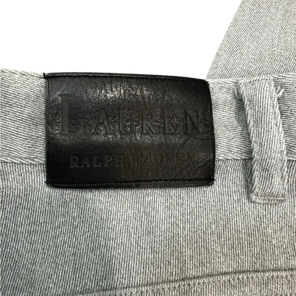 Lauren Ralph Lauren High Rise grey pants 100% Cotton,‎ Size 10, straight leg - Picture 6 of 7